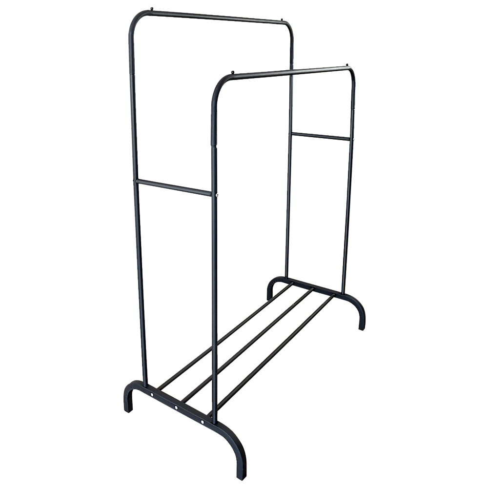 Heavy Metal Double Clothes Rail Hanging Rack Garment Display Stand